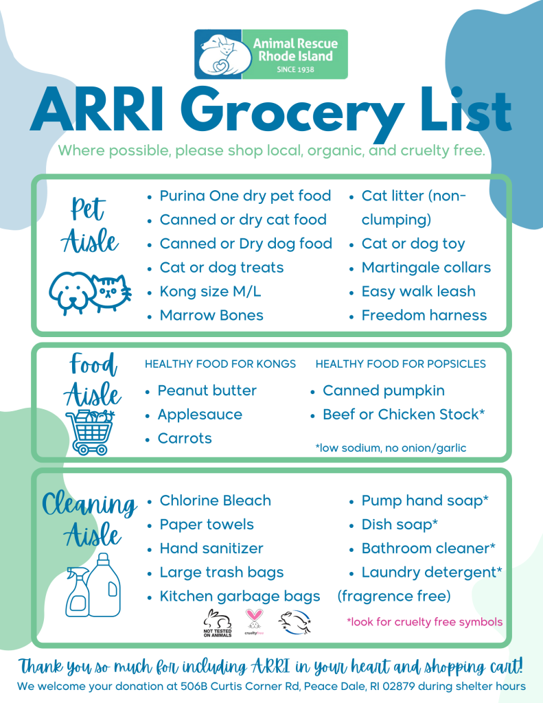 ARRI Grocery List